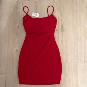 Windsor Wild Fable Red Cutout Mini Dress